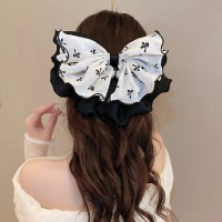 新中式双层蝴蝶结发夹顶夹弹簧夹2024年新款后脑勺气质汉服头饰女送女朋友老婆情人节七夕生日礼物