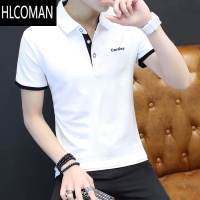 HLCOMAN2025夏季新款短袖T恤男士翻领百搭网眼衫修身衣服