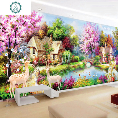 2020新款钻石画满钻客厅贴钻十字绣风景粘点钻砖石画卧室大幅欧式封后魔方圆钻220×90厘米（全图满钻）送工具