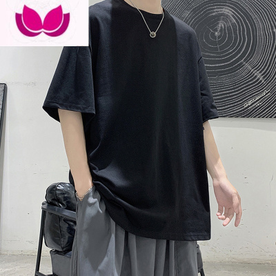 七斓日系短袖t恤男夏简约百搭纯色大码宽松休闲半袖体恤