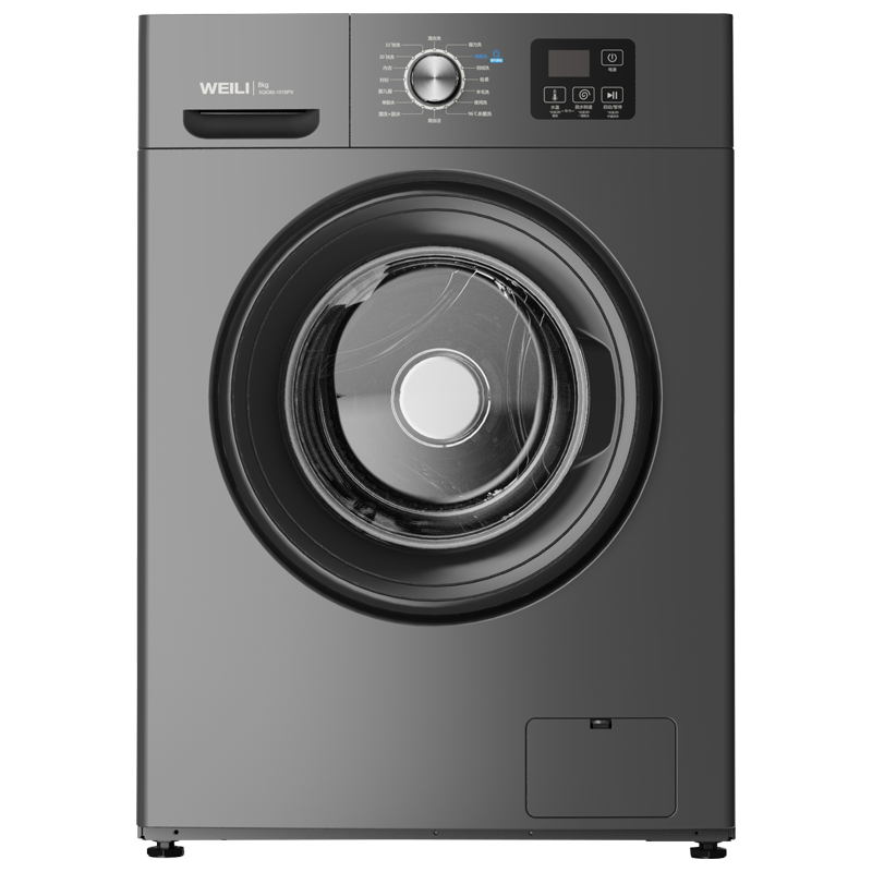 威力8公斤全自动滚筒洗衣机LED显示屏 纤薄机身 高温洗 16大洗涤程序 快速洗XQG80-1016PX灰