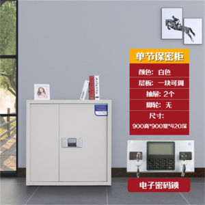 鑫环境 钢制密码指纹锁保密柜套色整装铁皮文件柜电子凭证落地矮柜办公室