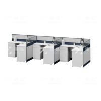 臻远 ZYGW-034屏风工作卡位职员桌办公桌 F型三人位