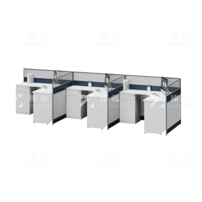 臻远 ZYGW-034屏风工作卡位职员桌办公桌 F型三人位