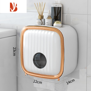 三维工匠轻奢卫生间纸巾盒壁挂式厕纸盒厕所抽纸盒卷纸架卫生纸防水置物盒 优雅白
