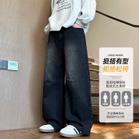 牛仔裤男春秋季新款时尚直筒阔腿裤潮牌宽松舒适青少年百搭长裤子