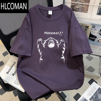 HLCOMAN潮牌复古卡通趣味印花短袖T恤男女夏季宽松情侣内搭上衣