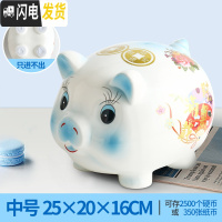 三维工匠创意抖音存钱罐不可取小猪储蓄只进不出可爱女生现代简约家用大人 碧空蓝中号[只进不出]储蓄罐