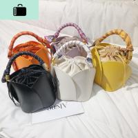 迷你水桶包女2020韩版皮花瓣造型丝巾手提包斜挎单肩小包包女潮NEW LAKE女斜挎包