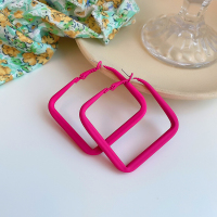 925银针春夏季方形耳环2023年新款潮耳钉简约气质高级耳饰女网红送女朋友老婆情人节七夕生日礼物