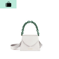 UBAGS单肩斜挎亚克力手提包女2020新款蛇纹小众迷你mini可爱女包NEW LAKE 白色女斜挎包