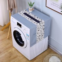 遮盖巾棉麻冰箱罩防水盖布单双开冰箱巾洗衣机防尘罩微波炉罩 幸福-悠然 65*170cm(冰箱双开门)