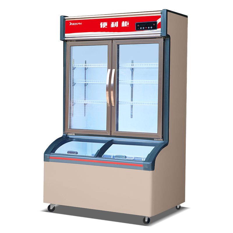 雪鸥(xueou)冷藏冷冻便利店柜冰淇淋展示柜拉门 超市雪糕冷冻冰柜双温