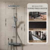 九牧(JOMOO)淋浴花洒全套装方形大顶喷淋浴器大置物喷枪淋雨花洒36646