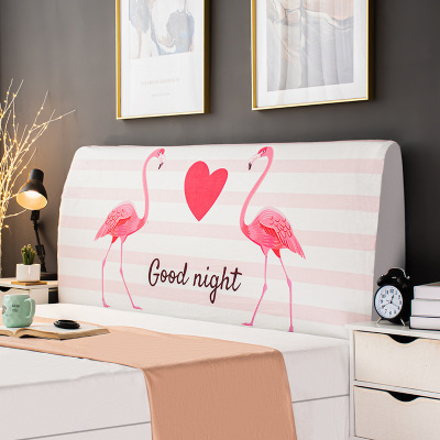 床头套罩北欧风格全包通用防尘软包保护床靠背简约现代木 情侣火烈鸟大 高度50-65*长度180cm通用款
