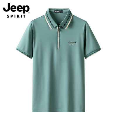 JEEP SPIRITpolo衫男短袖T恤2025夏季休闲简约商务翻领上衣体恤