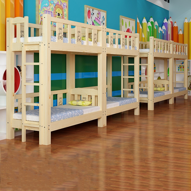 古达床幼儿园上下铺儿童双层托管班小学生高低午托床宿舍实木午休午睡