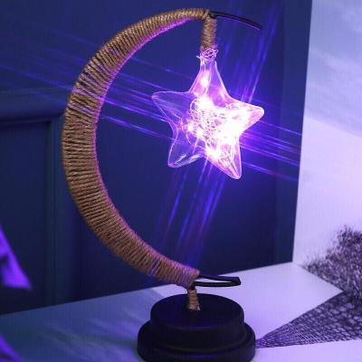 抖音网红灯北欧风格星星月亮小夜灯少女心房间卧室网红宿舍浪漫装饰灯摆件