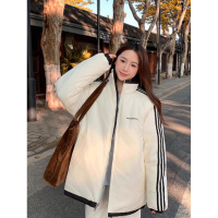 年冬季户外防风加厚棉服女满天星双面穿男女同款情侣款外套