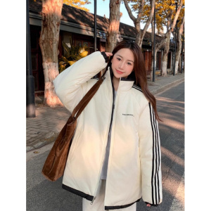 年冬季户外防风加厚棉服女满天星双面穿男女同款情侣款外套