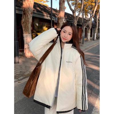 年冬季户外防风加厚棉服女满天星双面穿男女同款情侣款外套