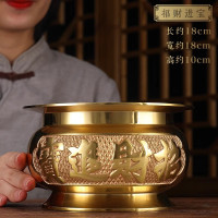 美帮汇铜香炉供佛无耳供奉家用室内铜制插香炉祭祀佛具