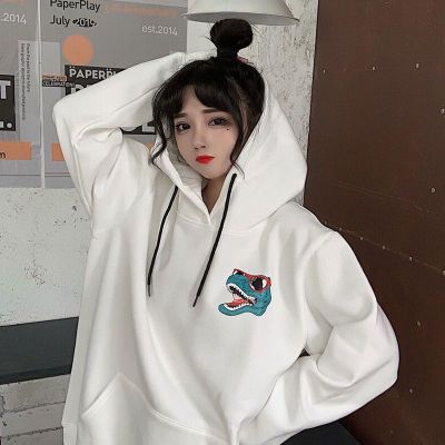 冬季新款原宿bf懒散风韩版大码宽松常规卫衣女装学生其它领型上衣潮涤纶莎丞