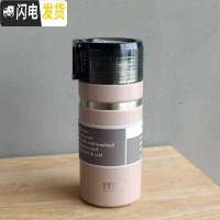 三维工匠韩版大容量不锈钢保温杯便携简约户外运动水壶男女士学生个性水杯 咖色[小号]473