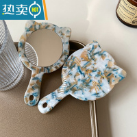 敬平高级感可爱猫咪包包便携带柄小镜子随身化妆镜手持车载办公补妆镜 素雅岚 猫咪小镜子一个便携式用镜