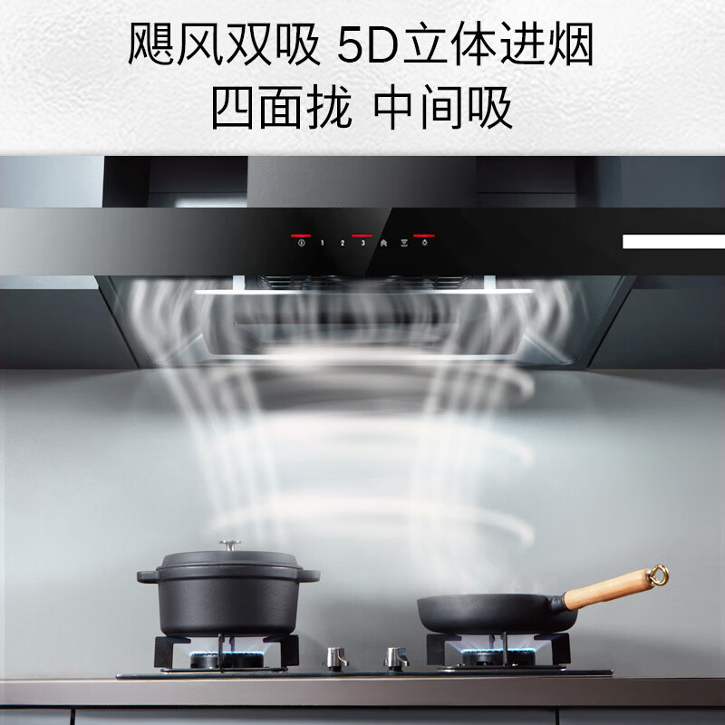 博世(BOSCH)[5D飓风]净吸26立方欧式抽油烟机家用大吸力顶吸式油烟机 DWF97CA20W 欧式