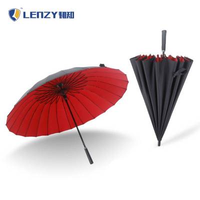 LENZY 韧知 雨伞 24骨双层-酒红/把