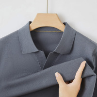 2025夏季男士商务polo衫海鸥领针织短袖T恤百搭纯色透气薄款简约