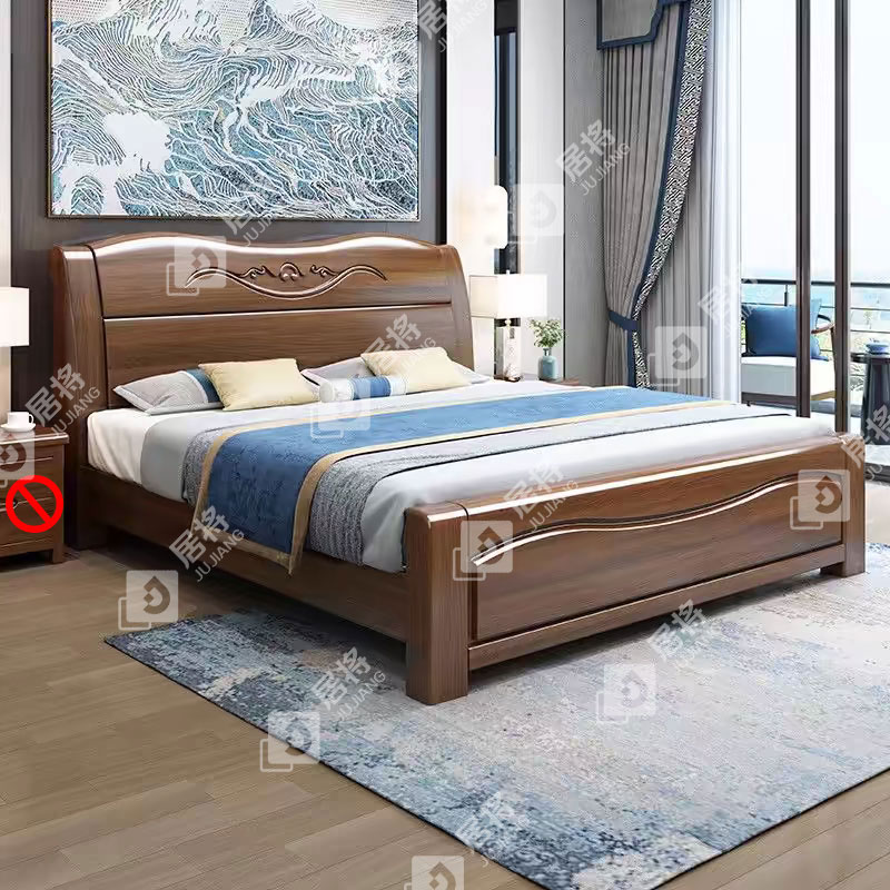 居将 JJ4022917 胡桃木实木床1.5米单人床