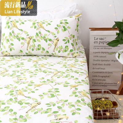 加厚棉老粗布亚麻夏季单双人学生床单三件套被罩被套床笠垫子套 三维工匠