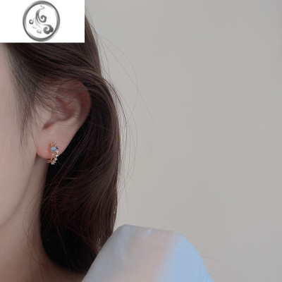 JiMi「昼星」蓝眼石蚊香盘耳夹女无耳洞耳环精致简约设计感小巧耳