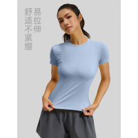 蜜桃基础健身短袖透气紧身运动上衣女跑步训练瑜伽服