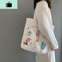 女儿国国王的店帆布包女单肩韩版原宿ulzzang可爱日系学生帆布袋NEW LAKE 少女的花园女士单肩包