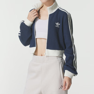 阿迪达斯 (adidas)三叶草外套女子时尚潮流运动休闲针织修身夹克JN0724 ZP