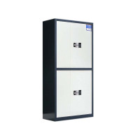 东升顺保密柜财务档案柜文件柜办公室资料储物柜保险柜电子密码国保锁通双节灰框白门-国保密码锁