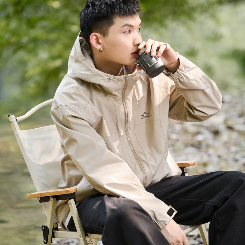 [1.5折价89元]唐狮外套男男士外套夹克外套男男连帽左胸小细节梭织外套男装秋款