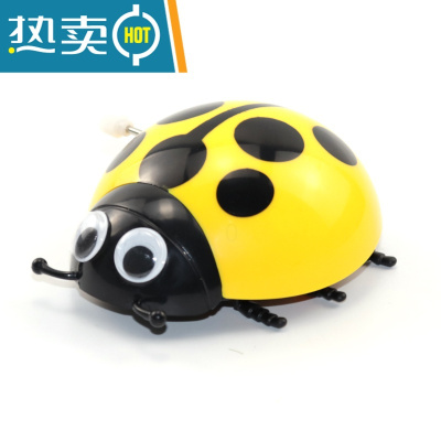 七星瓢虫发条玩具呆萌小昆虫科普颜色男孩女孩上链模拟爬行小礼物真智力黄色