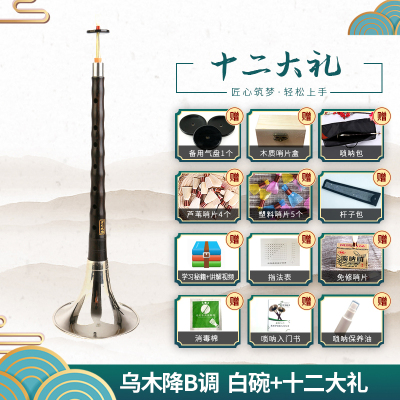 唢呐乐器全套乌木黑檀木专业演奏考级d调初学者入门喇叭乌木降B调唢呐白碗