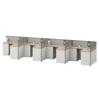 臻远ZYGW-052屏风工作卡位职员桌办公桌 F型四人位