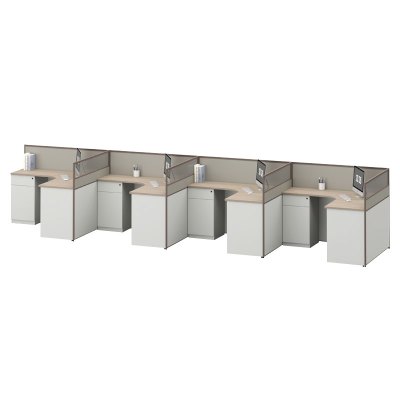 臻远ZYGW-052屏风工作卡位职员桌办公桌 F型四人位