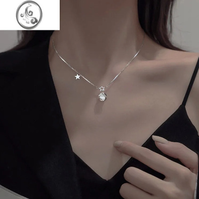 JiMis925银银星星猫眼石锁骨链ins女不掉色个性气质百搭甜美闺蜜项链