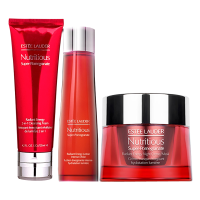 EsteeLauder雅诗兰黛红石榴套装护肤礼盒补水保湿红石榴洁面125ml水200ml晚霜50ml组合套装