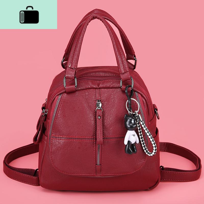 小背包女多功能三用单肩软皮斜跨包2020新款秋冬韩版百搭女包NEW LAKE女斜挎包