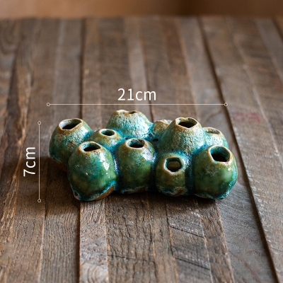 家柏饰(CORATED)陶瓷珊瑚花瓶花器花盆水培禅意古风装饰摆件创意另类个性 多孔花器(藤壶瓶B) 中