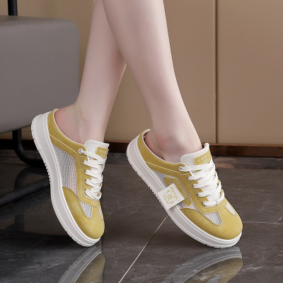 包头半拖鞋女外穿鞋子2026夏季新款休闲一脚蹬懒人薄底鞋_208