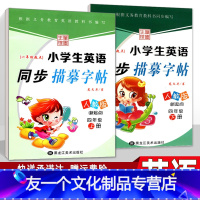 [友一个正版]小学生英语字帖 四年级上下册2本套 人教版新起点教材同步练习册 钢笔硬笔临摹儿童练字帖 龙文井英文书法